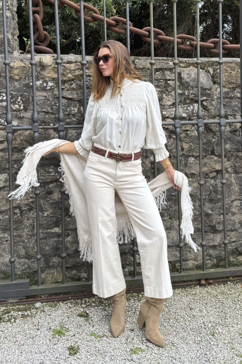 Camisa fruncida volantes