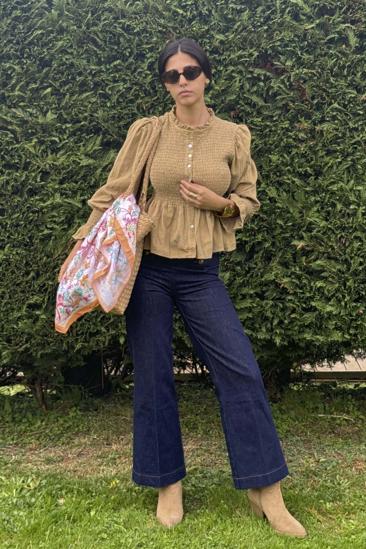 Camisa fruncida volantes