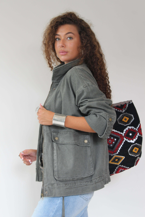Chaqueta denim bolsillos