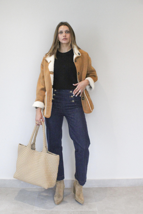 Chaqueta de borrego reversible