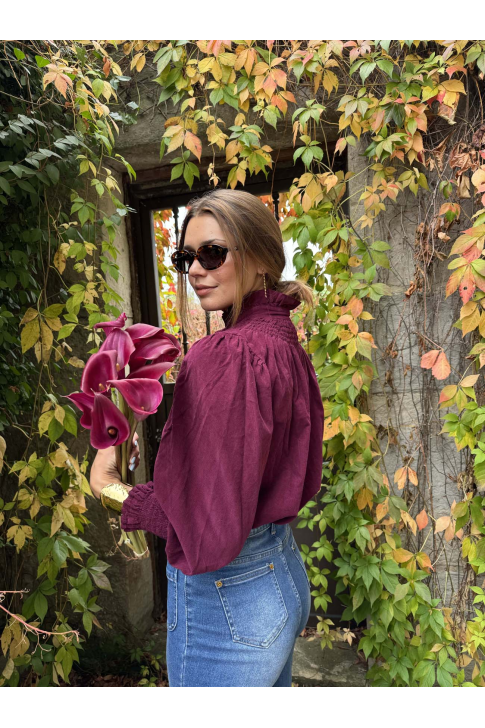 Camisa fruncida micropana