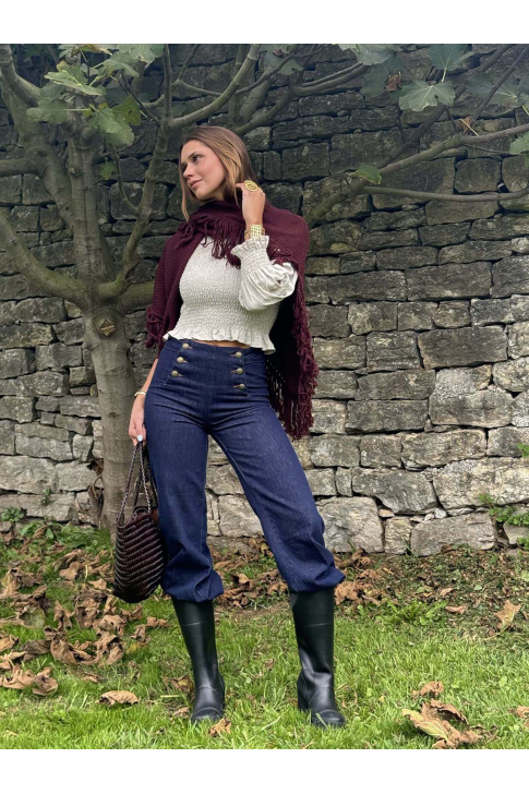 Camisa fruncida micropana