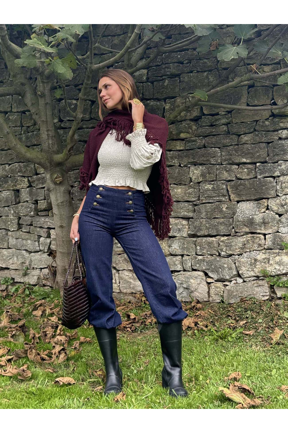 Camisa fruncida micropana