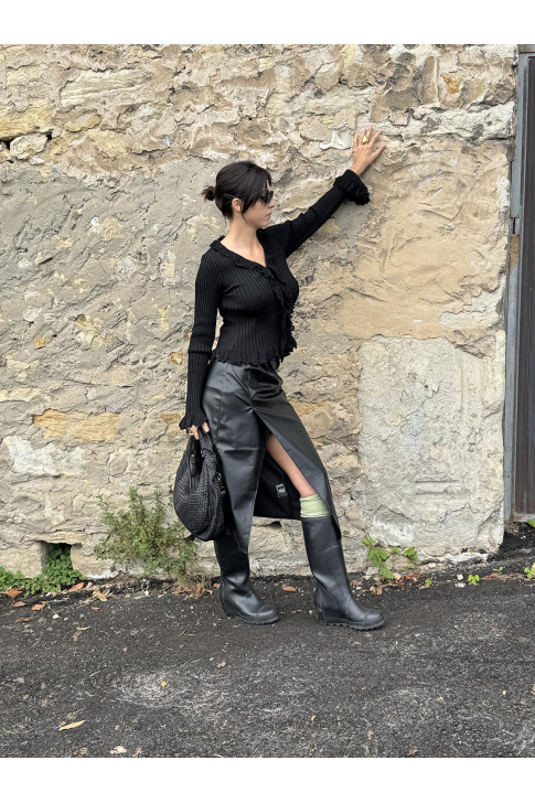 Falda larga piel sintética